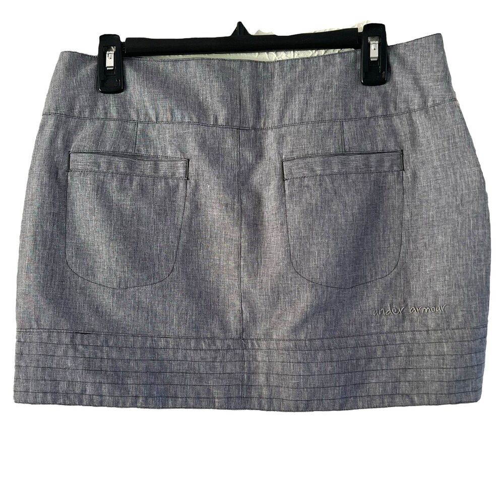 Under Armour MNT Women's Skirt Size 8 Gray Pockets Zip Golf Mini Activewear - Picture 2 of 15